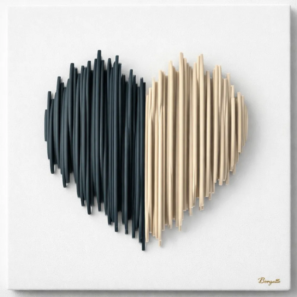 Quadri Moderni-Bongelli Preziosi Quadro moderno cuore stilizzato 50x50 design