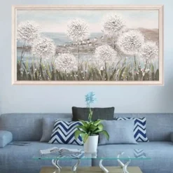 Quadri Moderni-Selezionato da Mazzolaluce Quadro moderno dipinto 68x128 campo fiorito per soggiorno