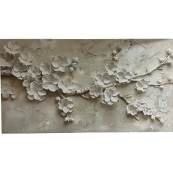 Quadri Moderni-Selezionato da Mazzolaluce Quadro moderno fiori bianchi 77x143 dipinto su tela