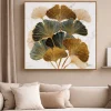 Quadri Moderni-Selezionato da Mazzolaluce Quadro moderno foglie di ginkgo tela dipinta con cornice 100x100