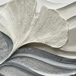 Quadri Moderni-Selezionato da Mazzolaluce Quadro moderno onde di ginkgo tela dipinta con cornice 150x80