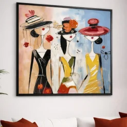 Quadri Moderni-Selezionato da Mazzolaluce Quadro moderno signore chic 100x100 tela dipinta con cornice