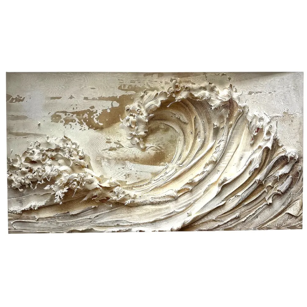 Quadri Moderni-Selezionato da Mazzolaluce Quadro moderno stampa su tela onde beige 77x143