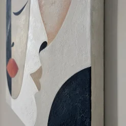 Quadri Moderni-Selezionato da Mazzolaluce Quadro moderno sussurri interiori 80x120 dipinto materico a rilievo