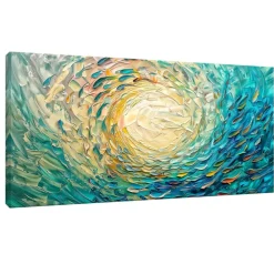 Quadri Moderni-Selezionato da Mazzolaluce Quadro moderno vortice multicolor 77x143 stampa con decoro a rilievo