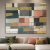 Quadri Moderni-Selezionato da Mazzolaluce Quadro mosaico moderno dipinto 120x160 cm applicazioni in oro