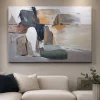 Quadri Moderni-Selezionato da Mazzolaluce Quadro orizzonte astratto 80x120 cm dipinto moderno materico a rilievo