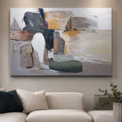 Quadri Moderni-Selezionato da Mazzolaluce Quadro orizzonte astratto 80x120 cm dipinto moderno materico a rilievo
