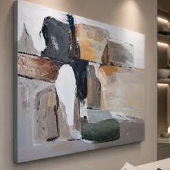 Quadri Moderni-Selezionato da Mazzolaluce Quadro orizzonte astratto 80x120 cm dipinto moderno materico a rilievo