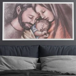 Capezzali-Bongelli Preziosi Quadro per camera da letto moderna 110x60 sacra famiglia