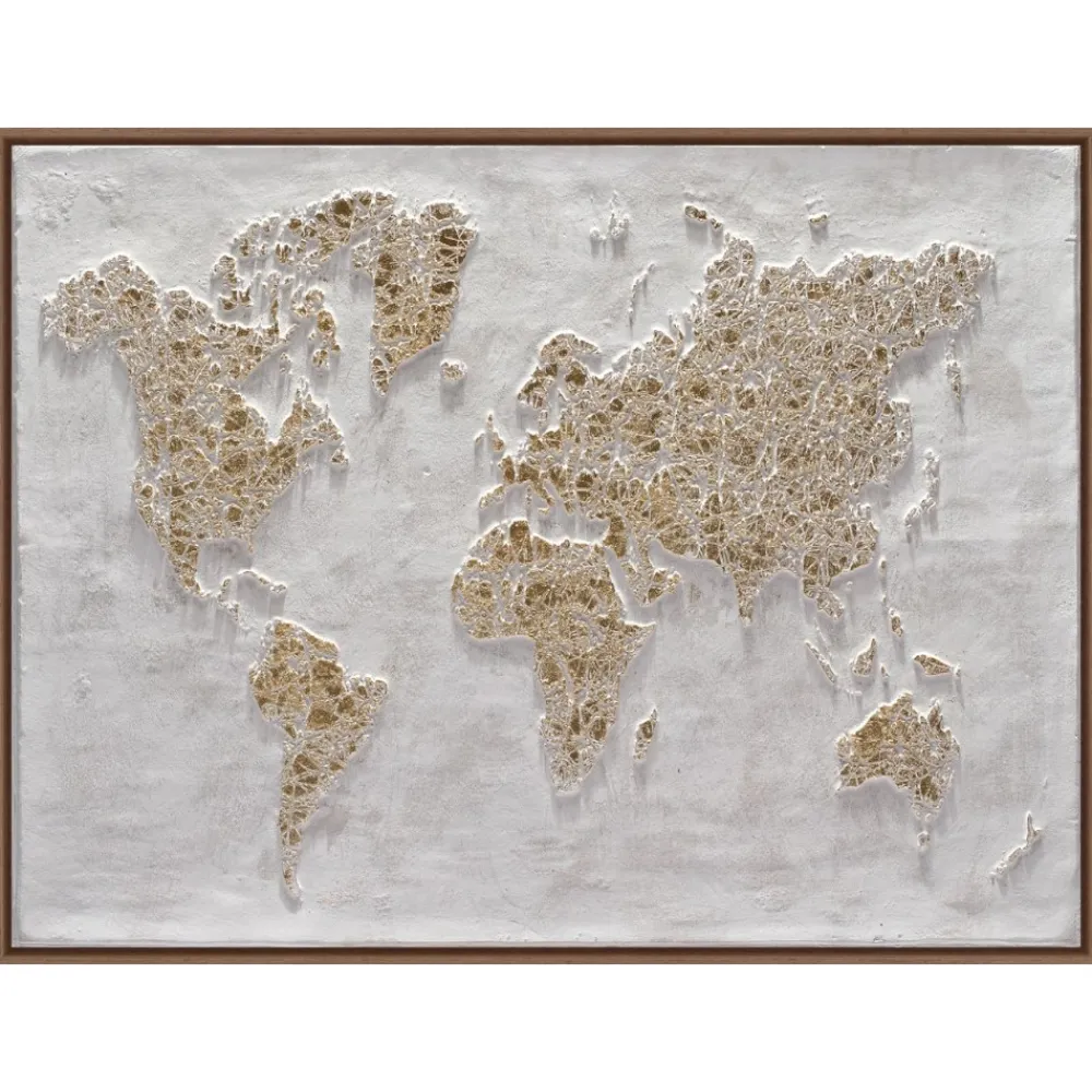 Quadri Moderni-Selezionato da Mazzolaluce Quadro plafonisfero oro decorazione a rilievo cornice legno 92x122