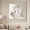 Quadri Moderni-Bongelli Preziosi Quadro scultura moderna 50x50 coppia stilizzata nocciola