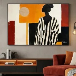 Quadri Moderni-Selezionato da Mazzolaluce Quadro silhouette elegangte moderno dipinto con cornice 120x80