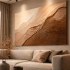 Quadri Moderni-Selezionato da Mazzolaluce Quadro trame di sabbia 100x150 cm astratto dipinto materico a rilievo
