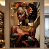 Quadri Moderni-Selezionato da Mazzolaluce Quadro verticale donna intensa 60x90 in resina decorata cornice oro