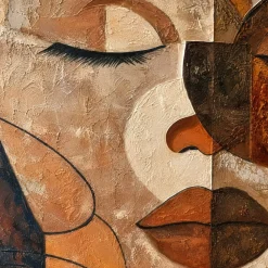 Quadri Moderni-Selezionato da Mazzolaluce Quadro verticale materico geometrie dell’anima dipinto a rilievo 80x120 cm