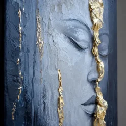 Quadri Moderni-Selezionato da Mazzolaluce Quadro verticale materico sguardo interiore 80x120 cm per soggiorno