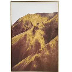 Quadri Moderni-Selezionato da Mazzolaluce Quadro verticale tela dipinta montagna astratta cornice oro 80x120