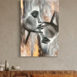 Quadri Moderni-Selezionato da Mazzolaluce Quadro verticale 60x90 sguardo interiore tela decorata oro