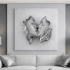 Quadri Moderni-Bongelli Preziosi Quadro volti 3d bianco argento moderno 50x50