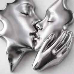 Quadri Moderni-Bongelli Preziosi Quadro volti 3d bianco argento moderno 50x50