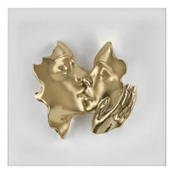 Quadri Moderni-Bongelli Preziosi Quadro volti 3d moderno 50x50 bianco oro