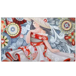 Quadri Moderni-Selezionato da Mazzolaluce Quadro 122x72 donna italiana dipinto su tela cornice bianca