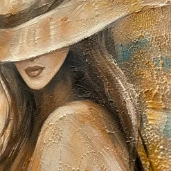 Quadri Moderni-Selezionato da Mazzolaluce Quadro 50x70 la donna del mistero tela decorata in oro