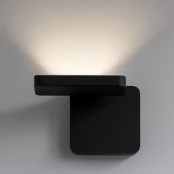 Applique Da Parete-Stilnovo Quad applique nero moderna led 19w 3000k per corridoio