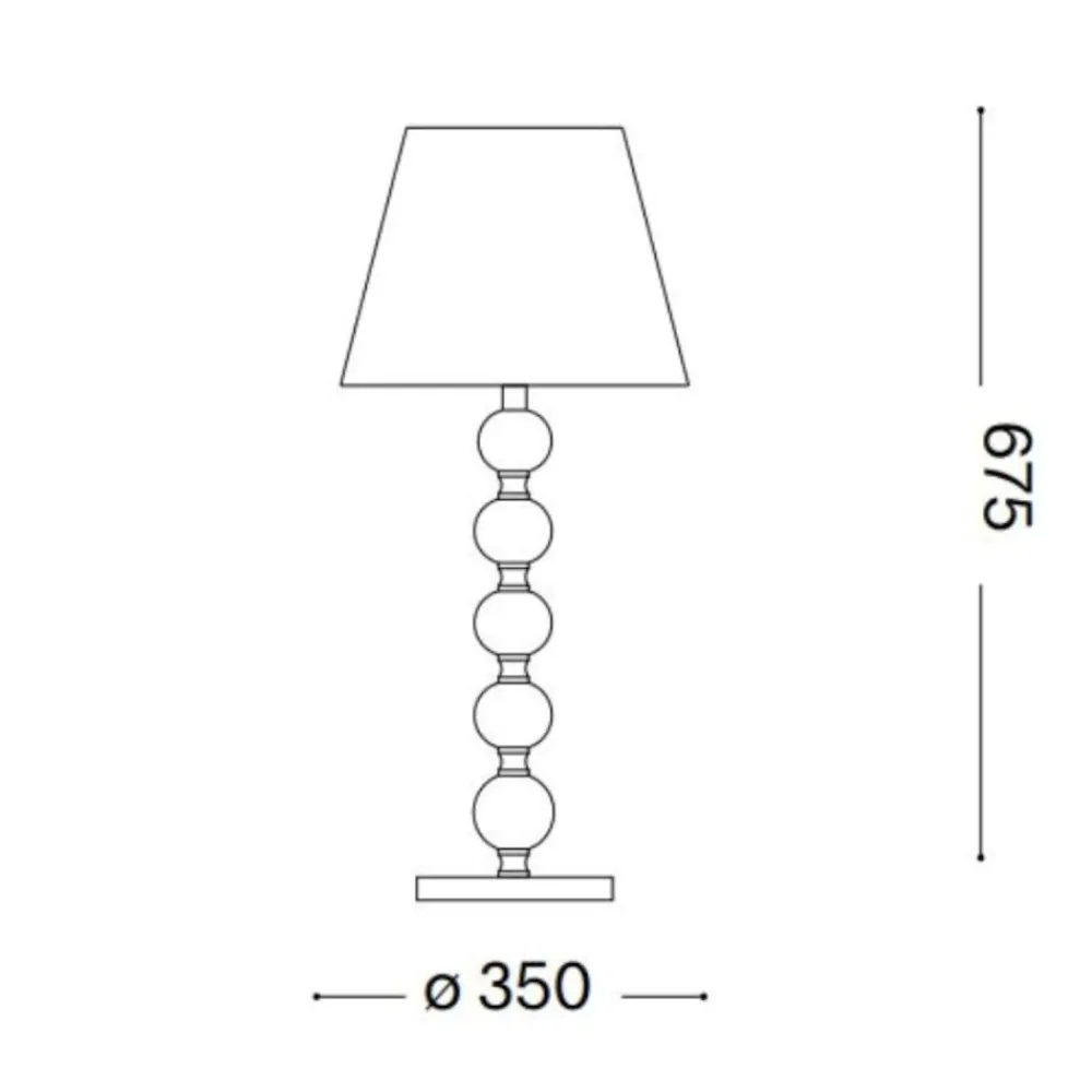 Lampade Da Tavolo-Ideal Lux Queen tl1 big lampada da tavolo paralume tessuto glitter oro