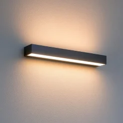 Applique Da Parete-Linea Light Regolo applique nera led 3000k biemissione