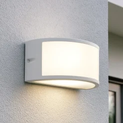 Applique Da Esterno-Ideal Lux Rex-1 ap1 applique da esterno ip44 bianco curvo