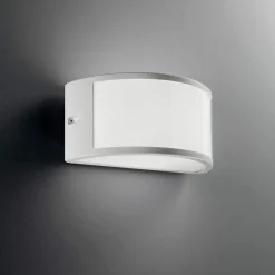 Applique Da Esterno-Ideal Lux Rex-1 ap1 applique da esterno ip44 bianco curvo