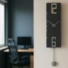 Orologi Da Parete Moderni-Selezionato da Mazzolaluce Rock legno nero orologio a pendolo moderno da parete