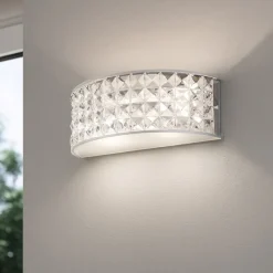 Applique Da Parete-Ideal Lux Roma ap2 applique curva cristallo trasparente