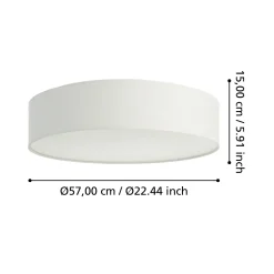 Plafoniere Moderne-Eglo Romao z plafoniera bianca moderna tonda led rgb 2700k a 6500k