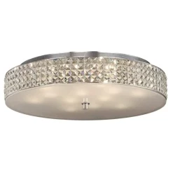 Plafoniere Moderne-Ideal Lux Roma pl12 grande plafoniera camera da letto 60cm rotonda cristalli molati