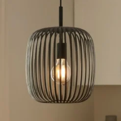 Lampade A Sospensione-Eglo Romazzina lampada a sospensione design orientale colore nero