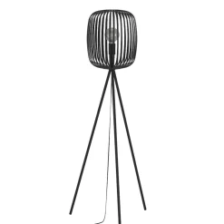 Lampade Da Terra-Eglo Romazzina lampada da terra nera con portalampada traforato