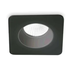 Faretti Da Incasso-Ideal Lux Room-65 fi square faretto 8w 3000k quadrato nero 220-240v