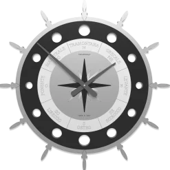 Orologi Da Parete Moderni-Selezionato da Mazzolaluce Rosa dei venti orologio da parete modernolegno grigio nero