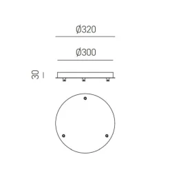 Accessori-Gea Luce Rosone tondo bianco 3 fori diametro 30cm