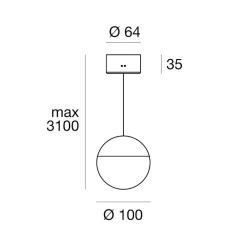 Lampade A Sospensione-Linea Light Rossini lampada a sospensione sfera bianca led 3000k