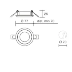Faretti Da Incasso-IsyLuce Rotondo faretto metallo bianco da incasso a soffitto