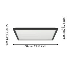 Plafoniere Bagno-Eglo Rovito z plafoniera da bagno ip44 nera minimal led rgb 2700k a 6500k