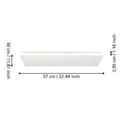 Plafoniere Bagno-Eglo Rovito z plafoniera da bagno rettangolare led rgb 2700k a 6500k ip44