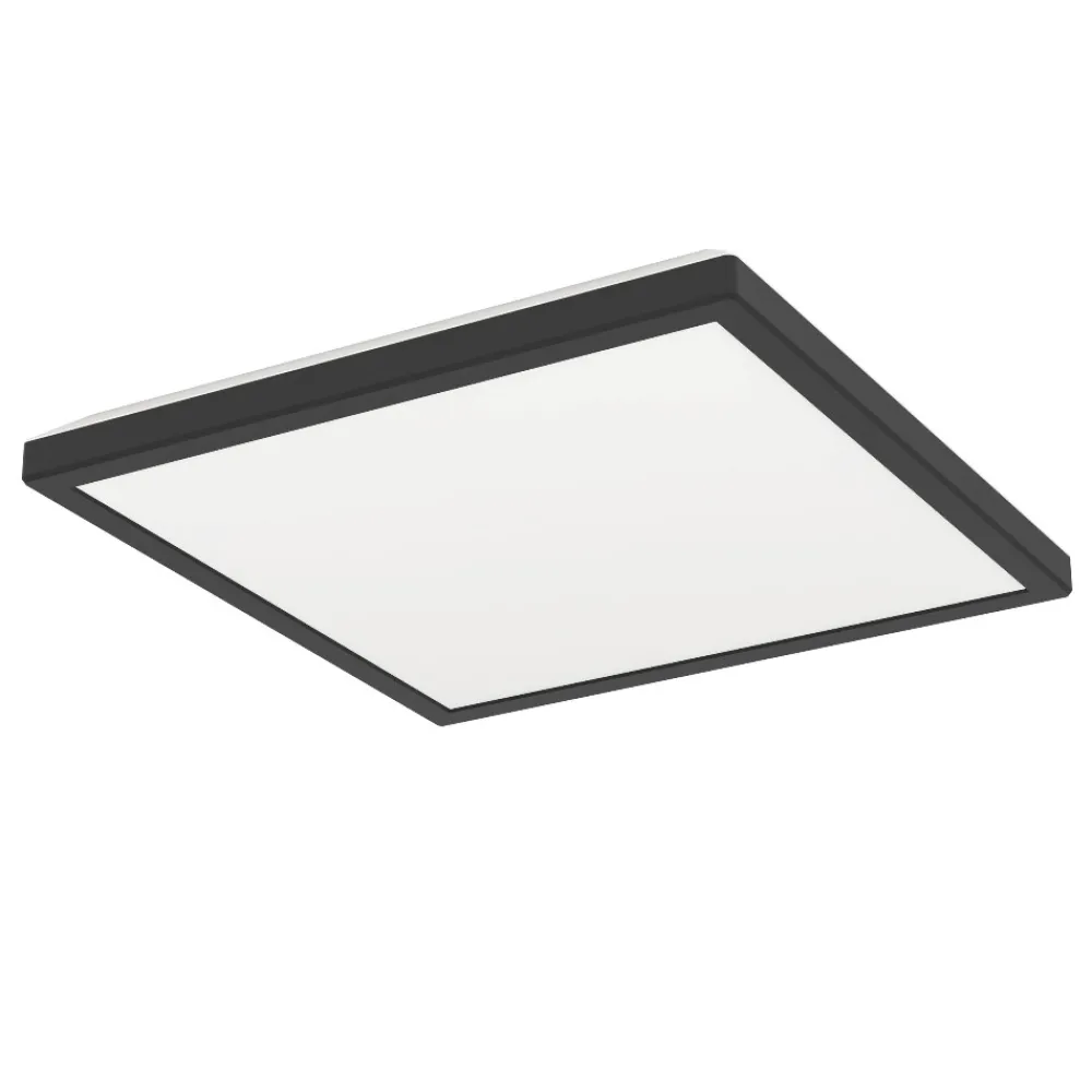 Plafoniere Bagno-Eglo Rovito z plafoniera nera per bagno ip44 led rgb 2700k a 6500k