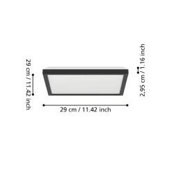 Plafoniere Bagno-Eglo Rovito z plafoniera nera per bagno ip44 led rgb 2700k a 6500k