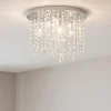 Plafoniere Moderne-Ideal Lux Royal pl8 plafoniera tonda cromo cristalli molati