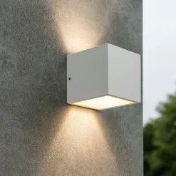 Applique Da Esterno-Ideal Lux Rubik ap 3000k applique da esterno cubo bianco led 8,5w ip54
